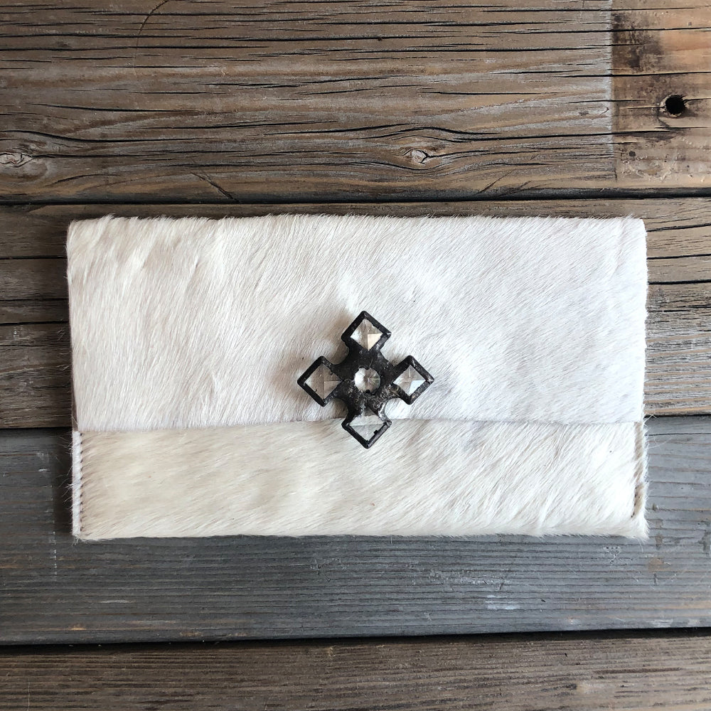 Farah White Hide Wallet/Clutch - SOLD OUT