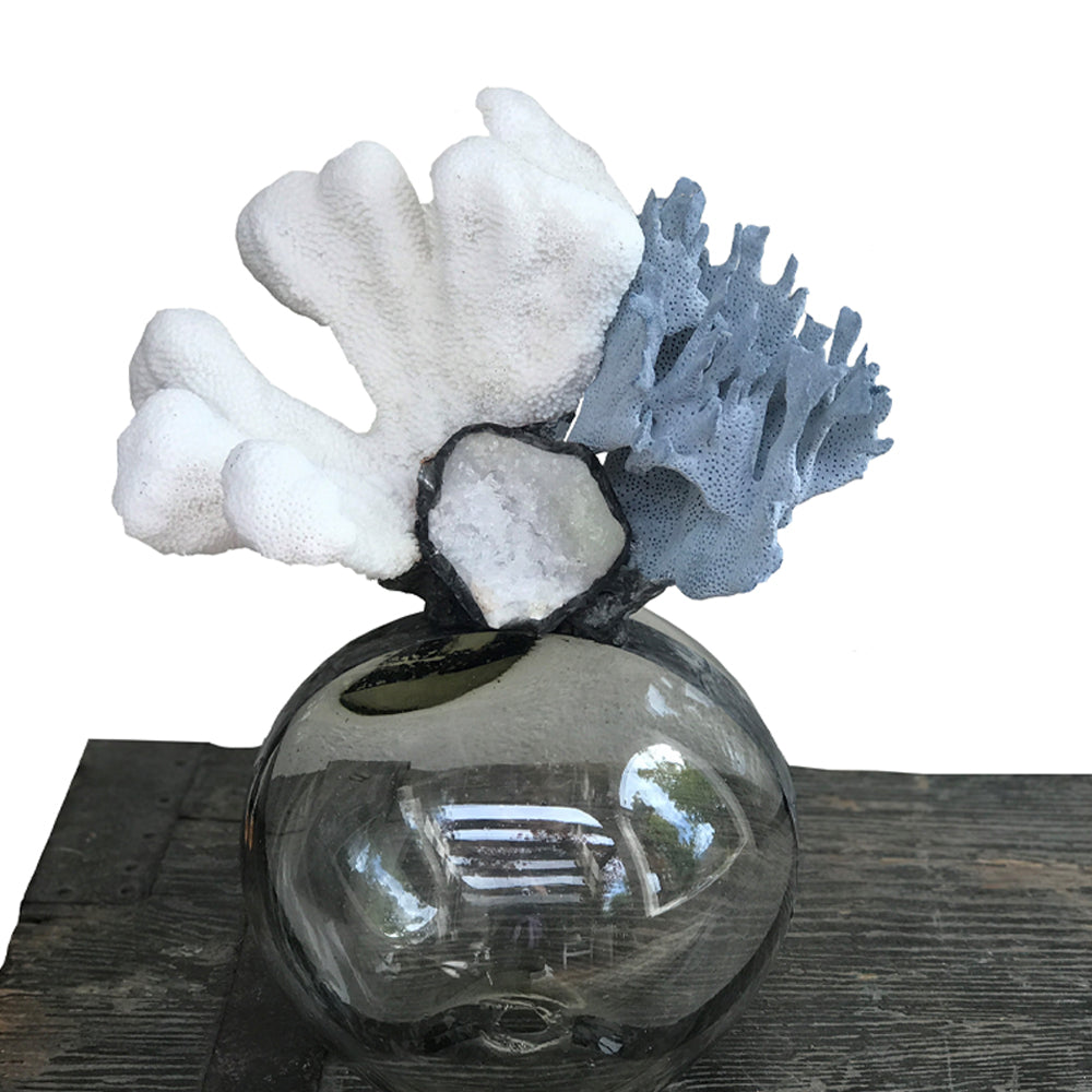 Blue & White Coral Mixed Float (Medium)