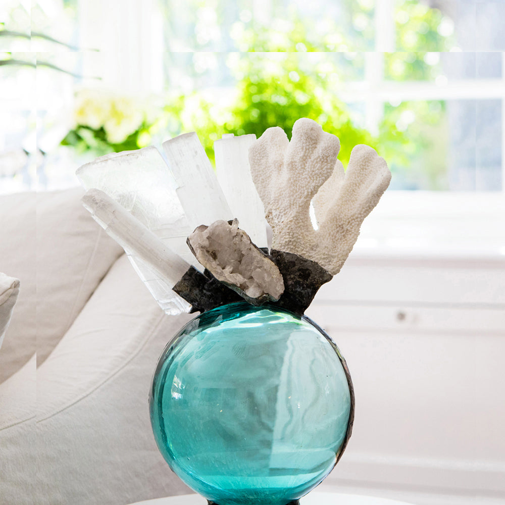 Coral Selenite S&S Teal Float - (Medium)