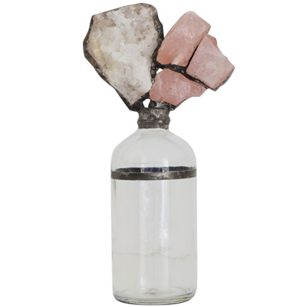 Rose Quartz Geode Bottle