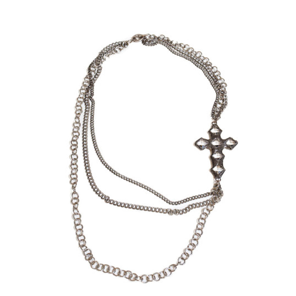 Celine Cross Side Pendant Necklace