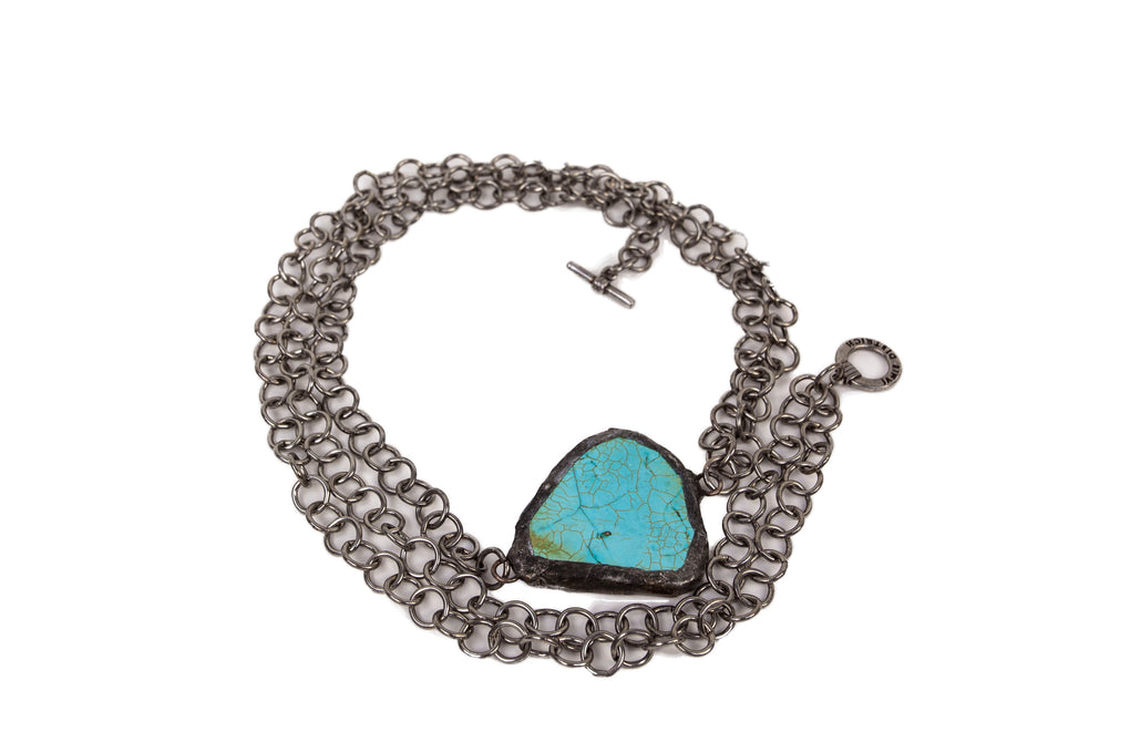 Celine Turquoise Side Pendant Necklace