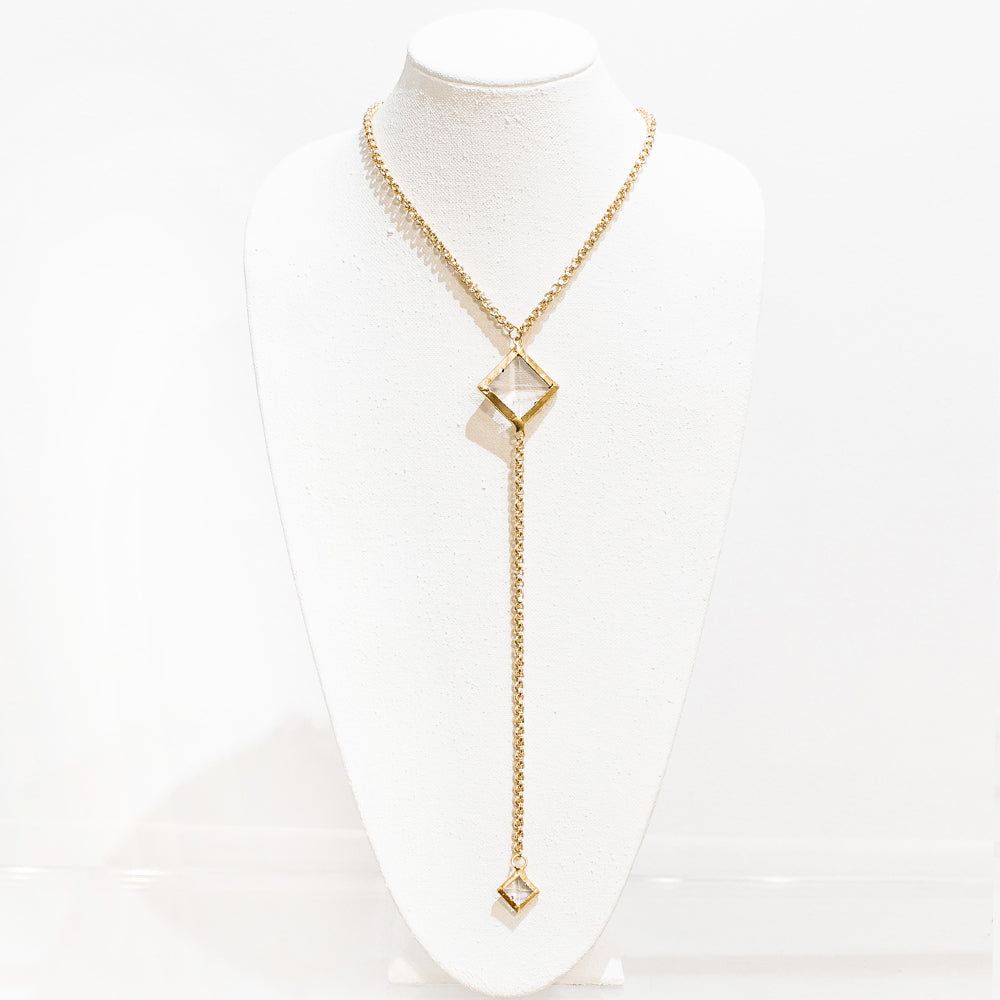 Aubrey 18 Karat Gold Crystal Necklace