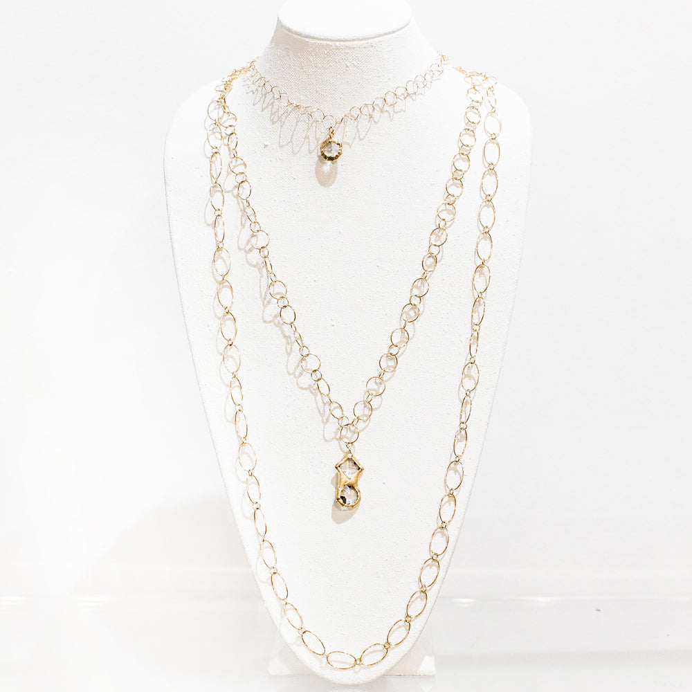 Cecily 18 Karat Gold Triple Chain Necklace