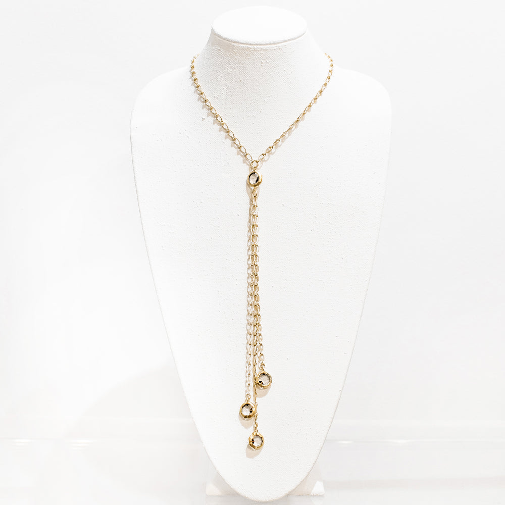 Claire 18 Karat Gold Crystal Drop Necklace