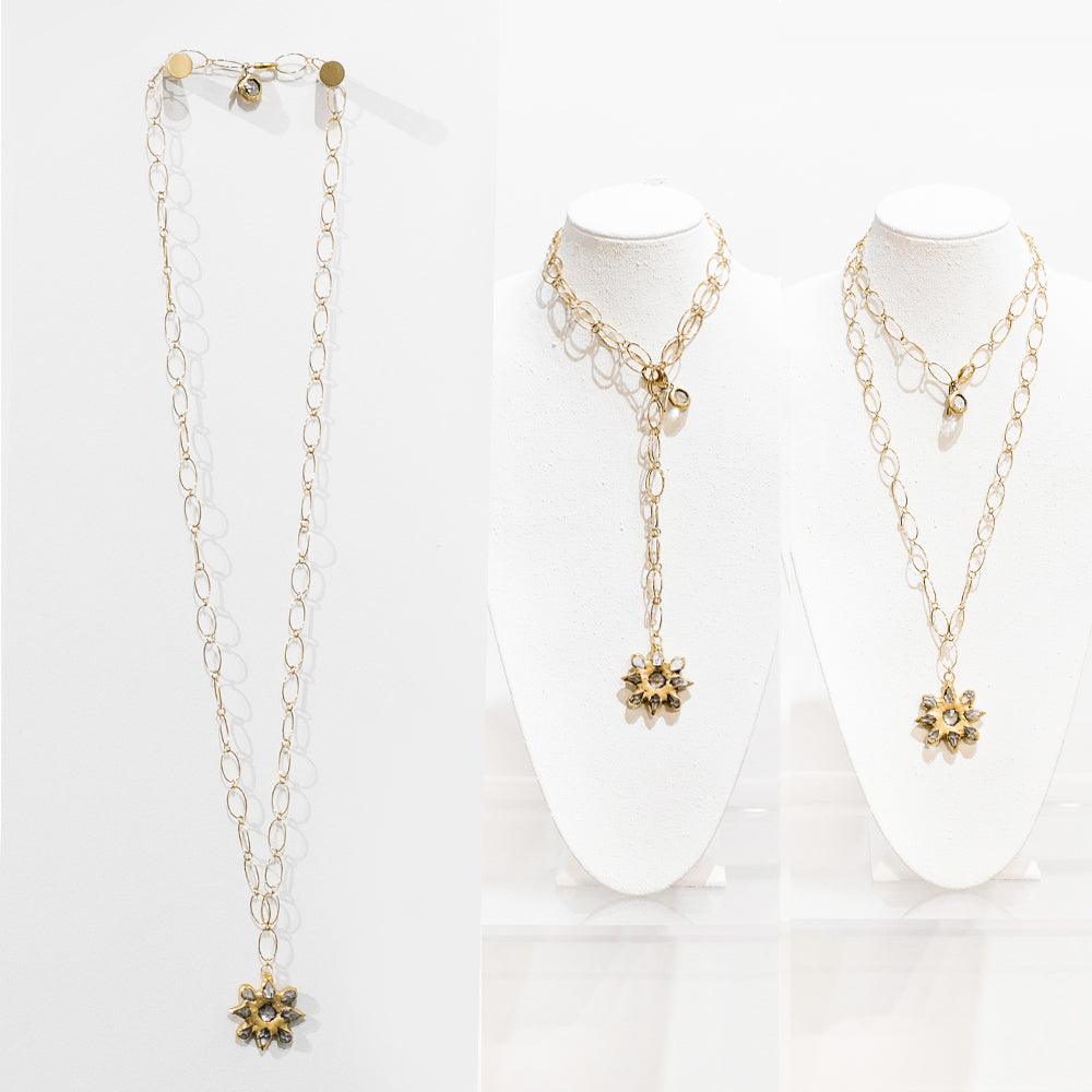 Everly 18 Karat Gold Crystal Necklace