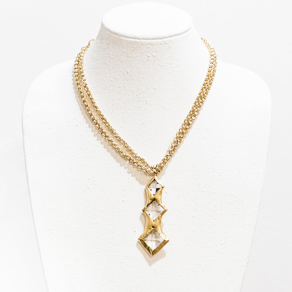 Kennedy 18 Karat Gold Crystal Necklace