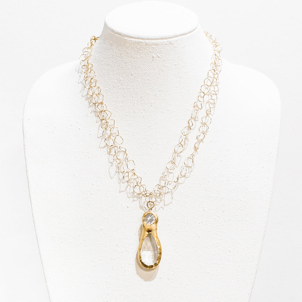 Lilly 18 Karat Gold Crystal Necklace
