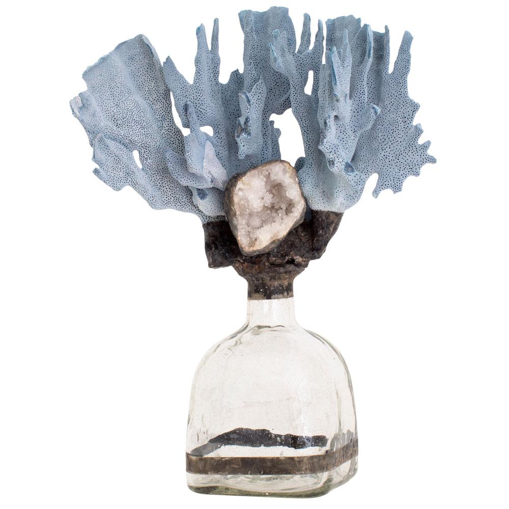Blue Coral Geode Bottle