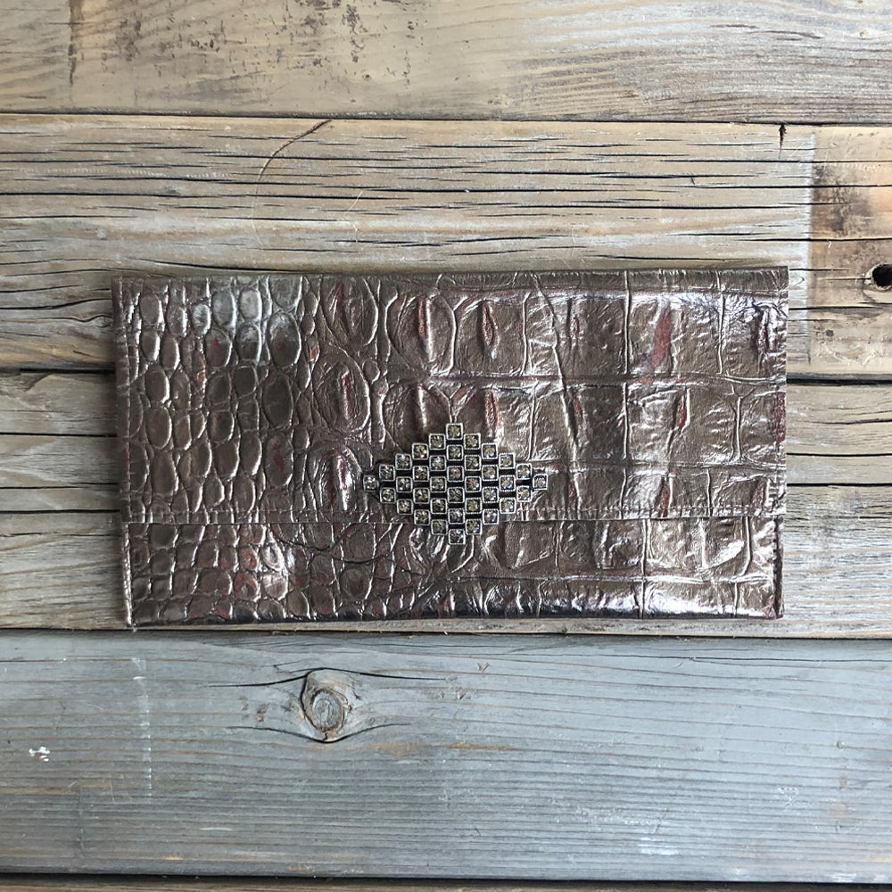 Farah Metallic Bronze Wallet/Clutch