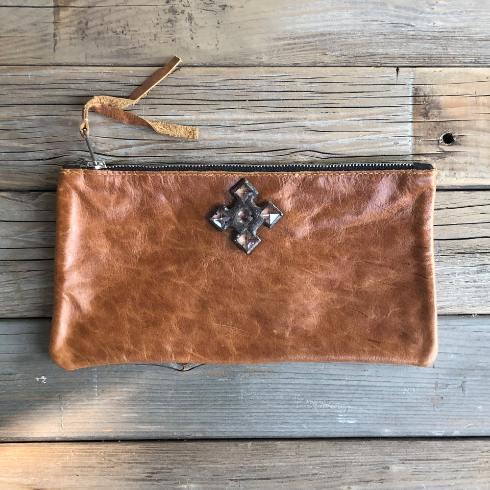 Zelle Caramel Leather Wallet/Clutch - SOLD OUT
