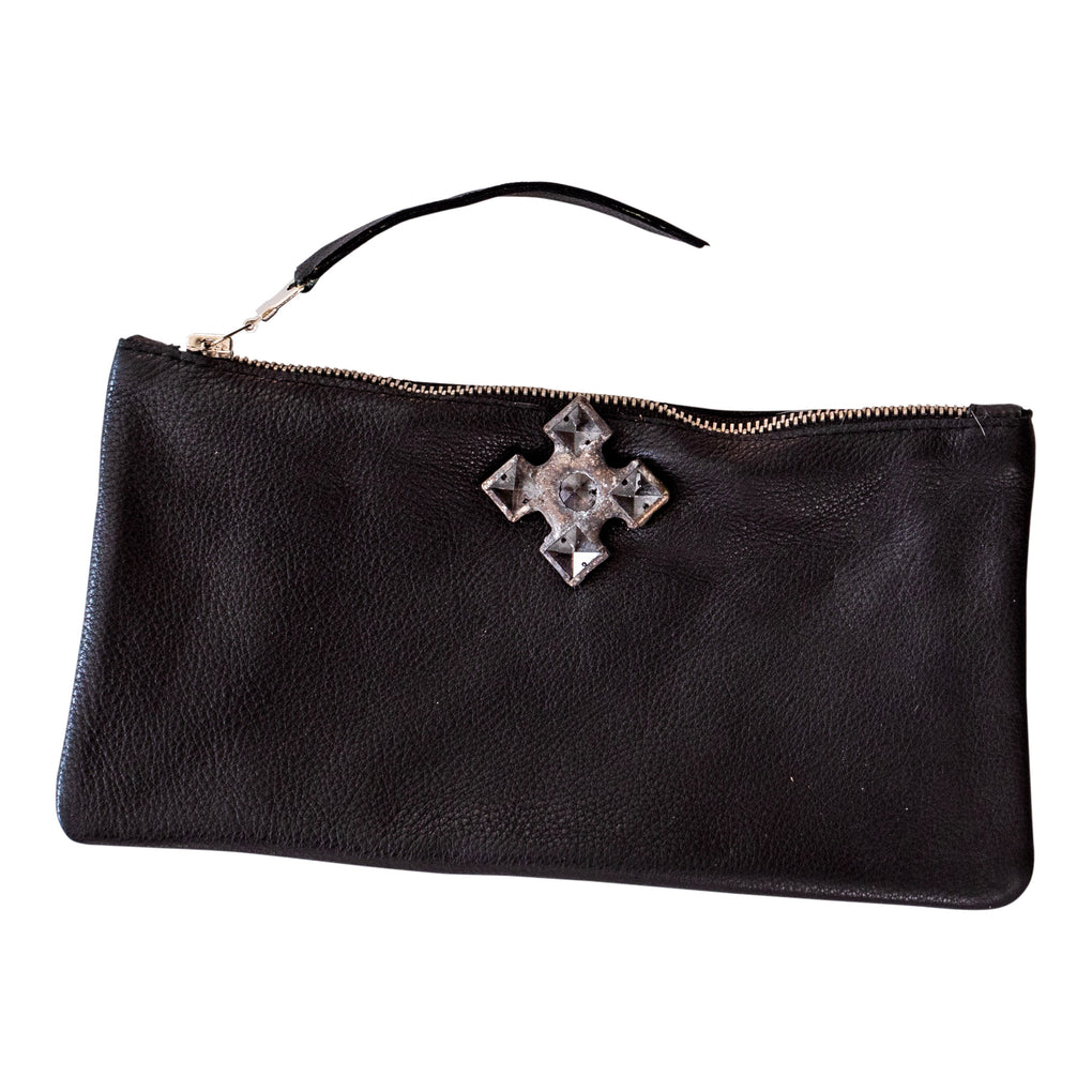 Zelle Black Leather Wallet/Clutch - SOLD OUT